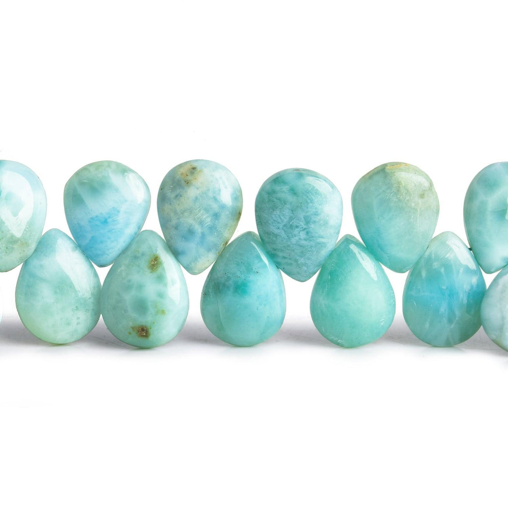 11x9mm Larimar Plain Pears 7.5 inch 38 beads - The Bead Traders