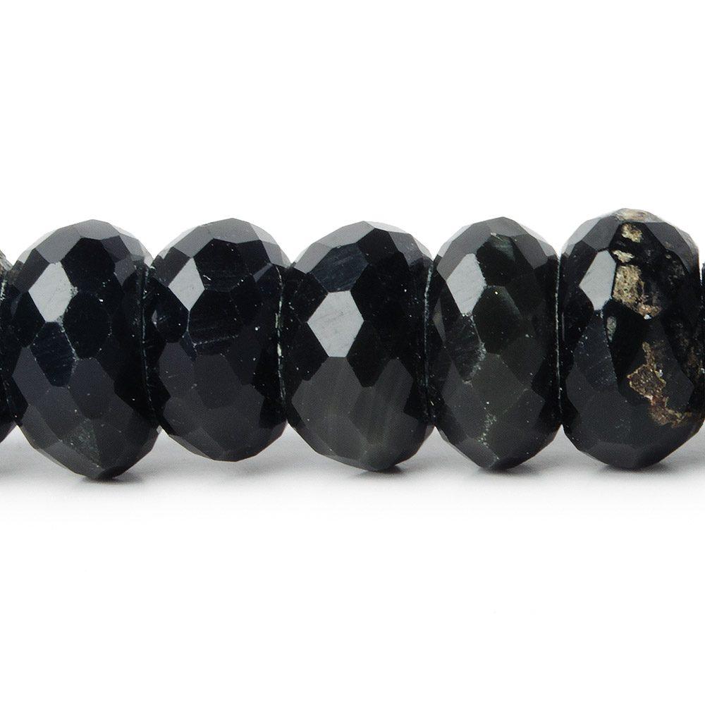 12-13mm Rainbow Obsidian faceted rondelle beads 16 inch 63 pieces - The Bead Traders