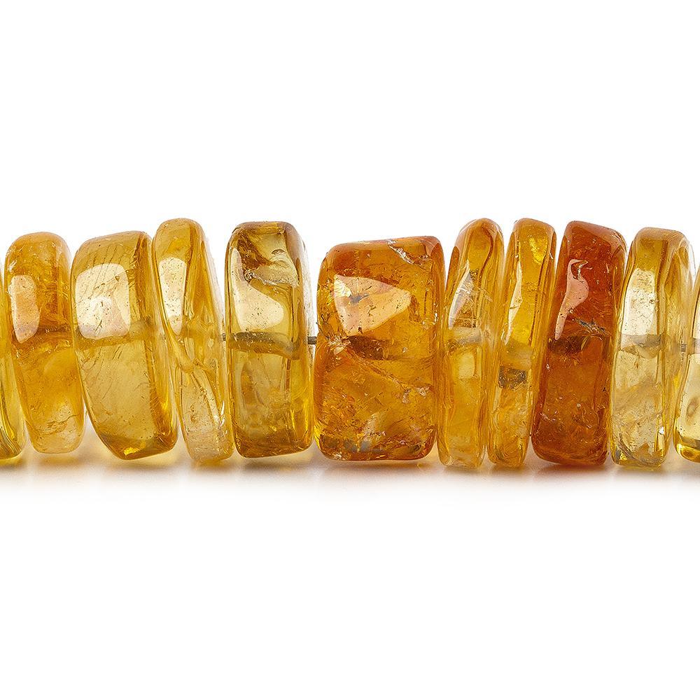 12-14mm Citrine HydroQuartz Plain Heishi & Rondelles 7.5 inch 39 beads - The Bead Traders
