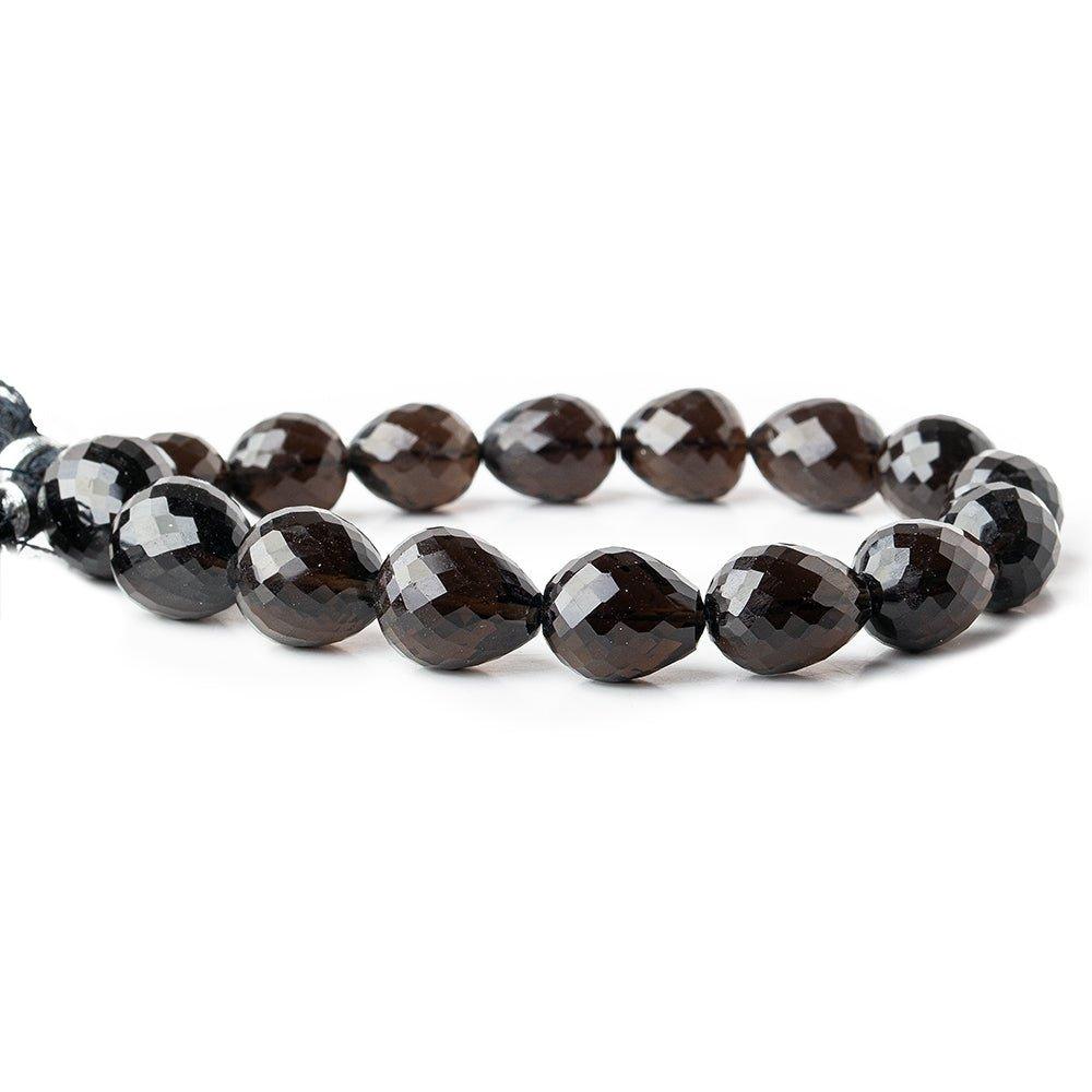 12-14mm Smoky Quartz Faceted Teardrop Beads 8 inch 16 beads - The Bead Traders