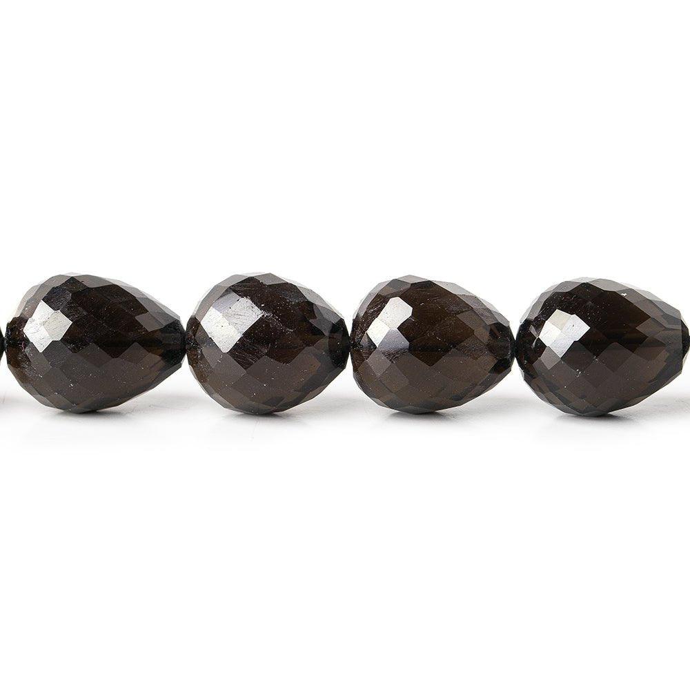 12-14mm Smoky Quartz Faceted Teardrop Beads 8 inch 16 beads - The Bead Traders
