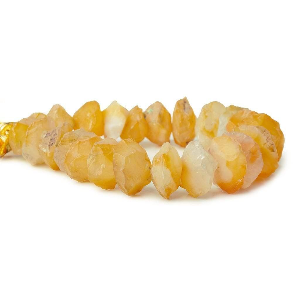 12-17mm Golden Yellow Agate Hammer Faceted Disc Beads 8 inch 23 pieces - The Bead Traders
