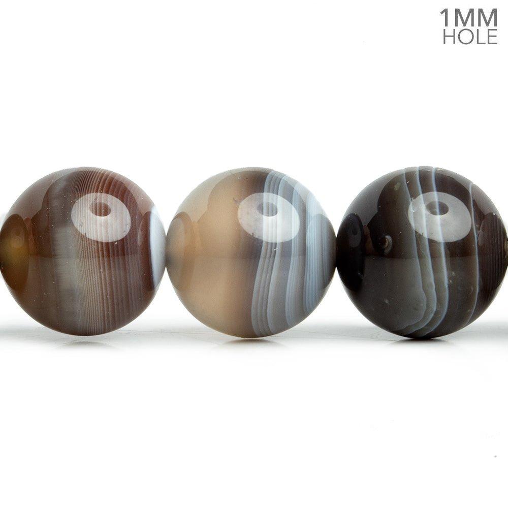 12mm Botswana Agate Plain Round Beads 15 inch 30 pieces - The Bead Traders