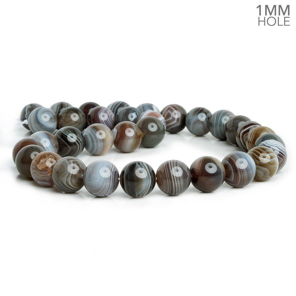 12mm Botswana Agate Plain Round Beads 15 inch 30 pieces - The Bead Traders