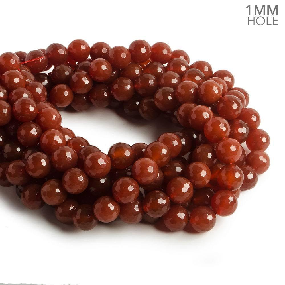 12mm Carnelian faceted round beads 15.5 inch 33 pieces - The Bead Traders
