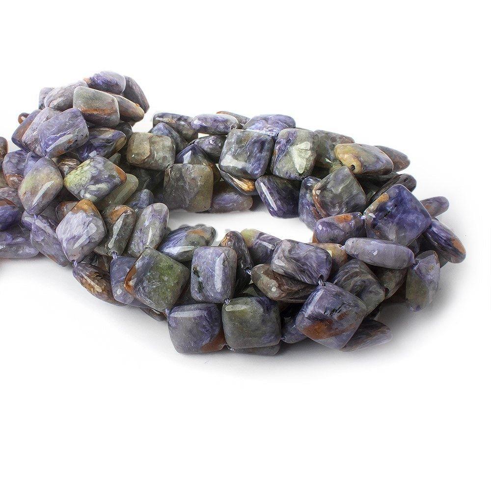 12mm Charoite plain pillow beads 15.5 inch 28 pieces - The Bead Traders