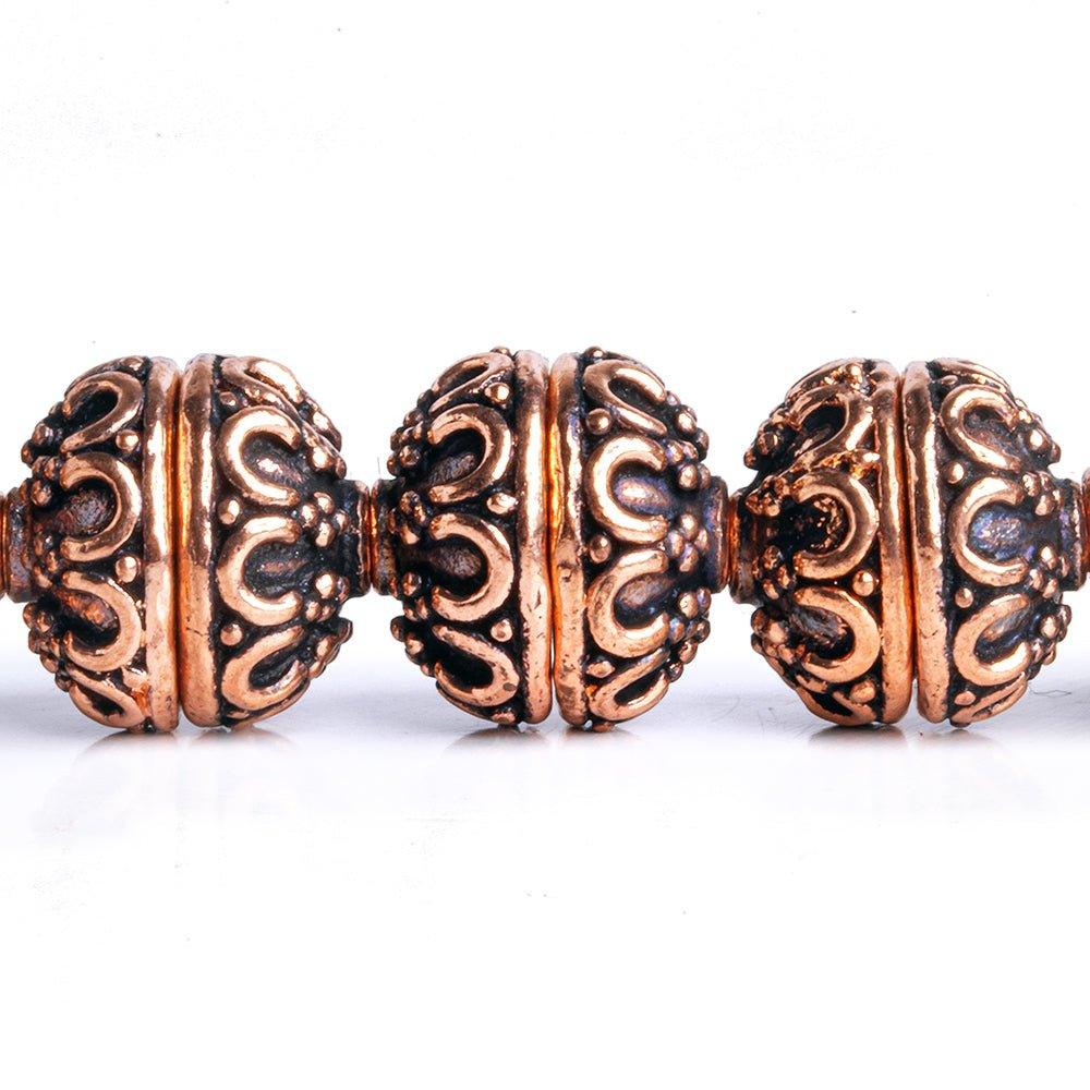 12mm Copper Bali Style Bead Caps 8 inch 34 pieces - The Bead Traders
