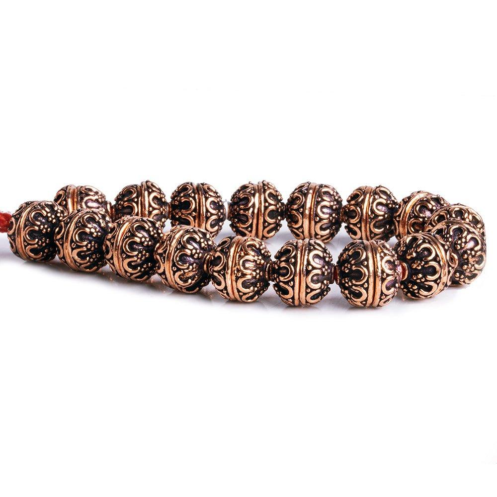 12mm Copper Bali Style Bead Caps 8 inch 34 pieces - The Bead Traders