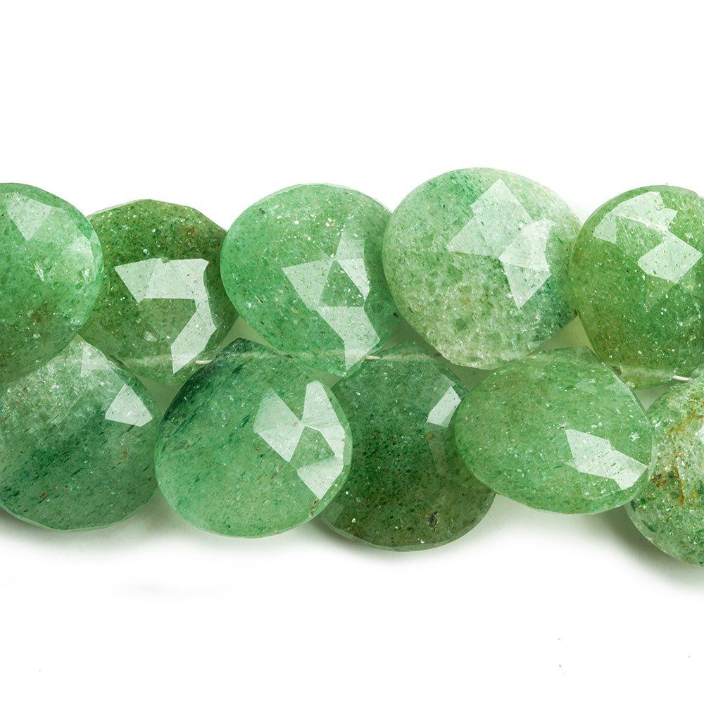 12mm Green Aventurine Faceted Heart Beads 5.5 inch 24 pieces - The Bead Traders