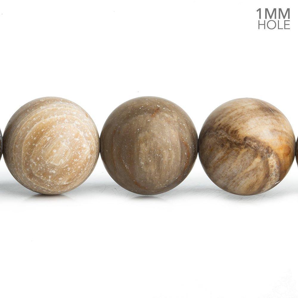 12mm Matte Petrified Wood Jasper Plain Round Beads 15.5 inch 32 pieces - The Bead Traders