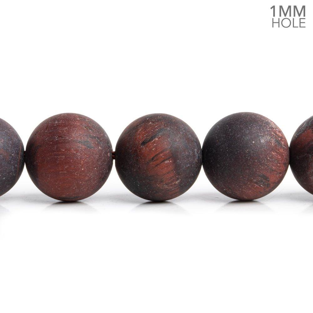 12mm Matte Red Tiger's Eye Plain Round Beads 15 inch 32 pieces - The Bead Traders