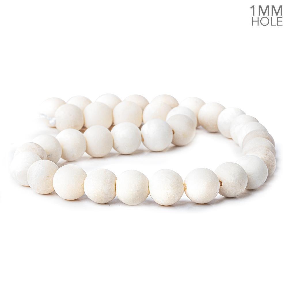 12mm Matte River Stone Jasper plain rounds Large 1mm Hole 15 inch 31 beads - The Bead Traders