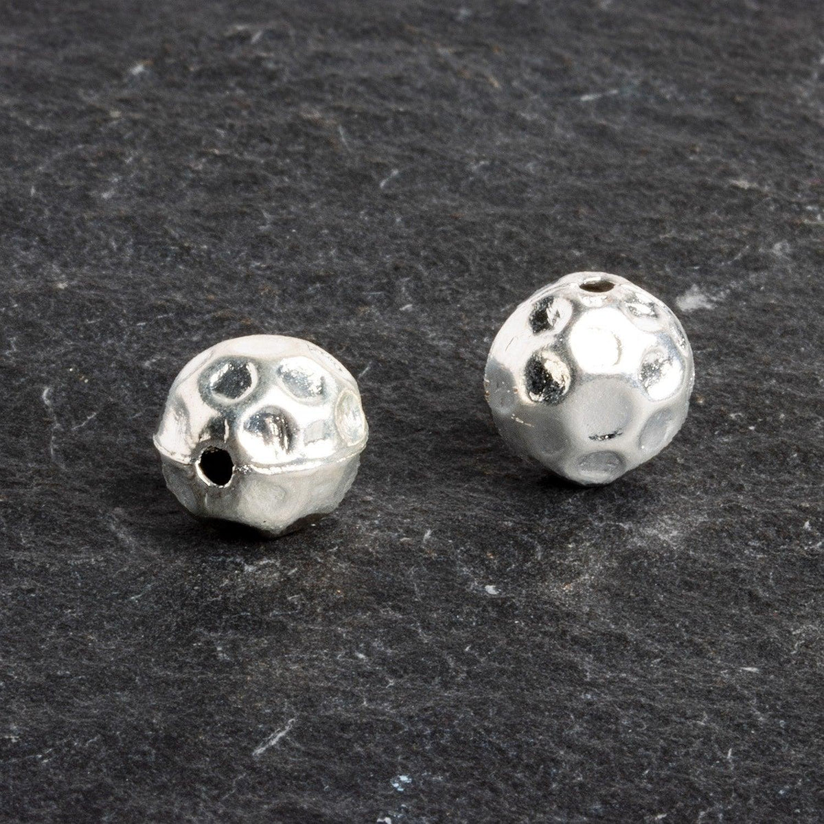 10mm Silver Plated Large Hole Beads Set of 2 – The Bead Traders