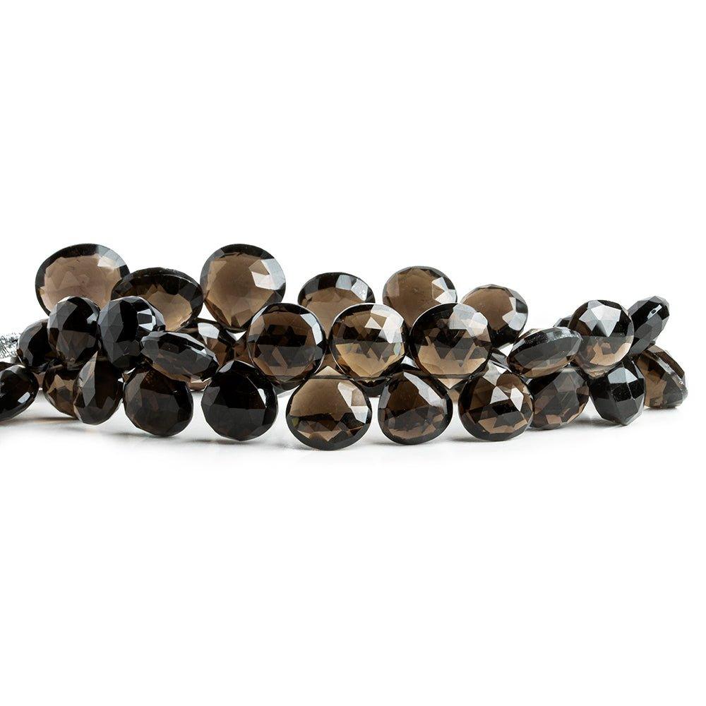 12mm Smoky Quartz Faceted Heart Beads 9 inch 45 pieces - The Bead Traders