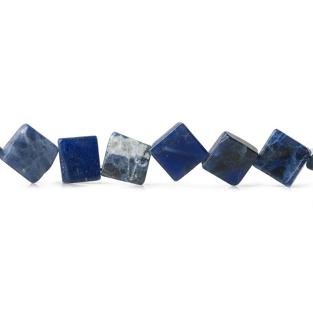 12mm Sodalite Corner Drill Square Beads, 14 inch - The Bead Traders