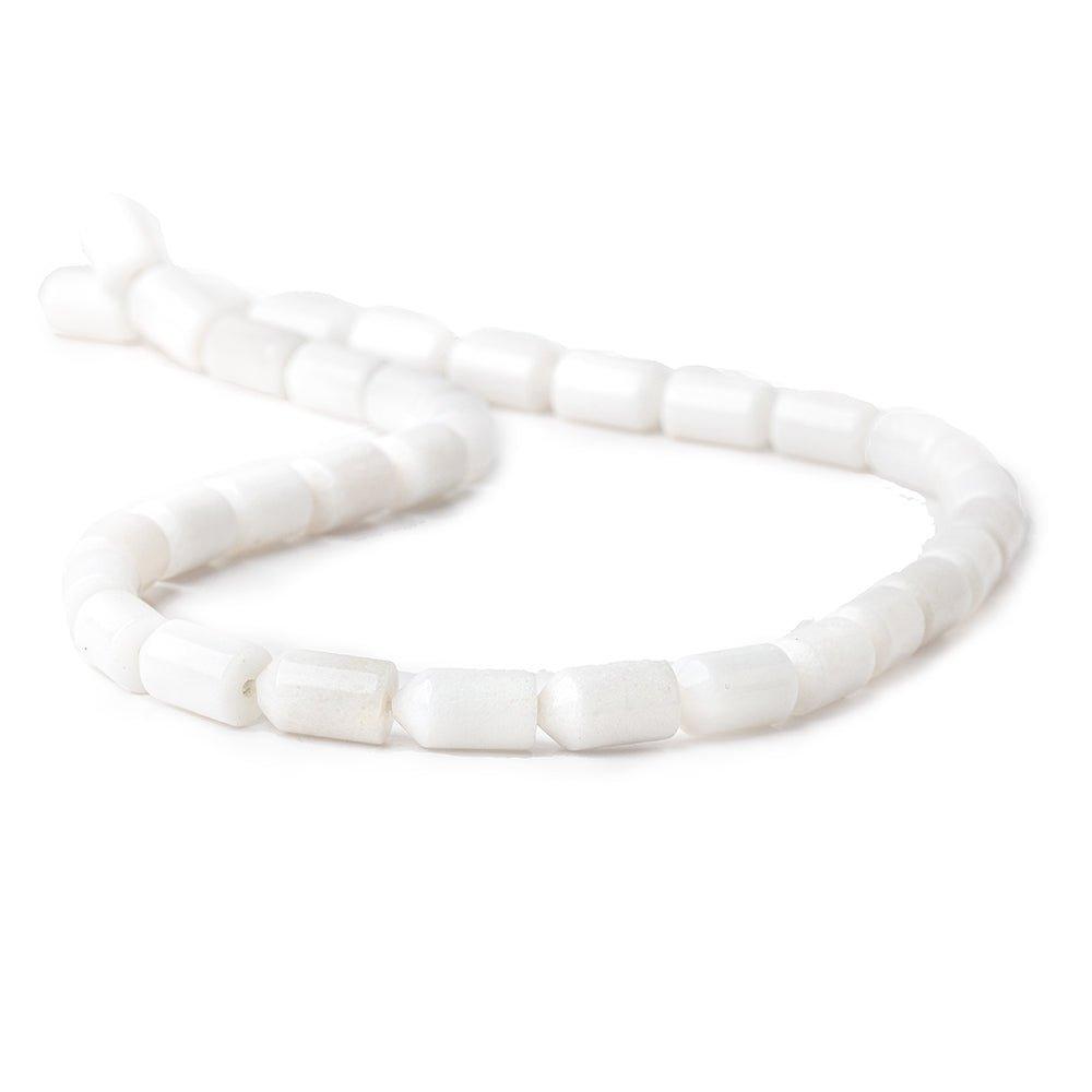 12mm White Howlite Plain Bullet Beads, 16 inch - The Bead Traders