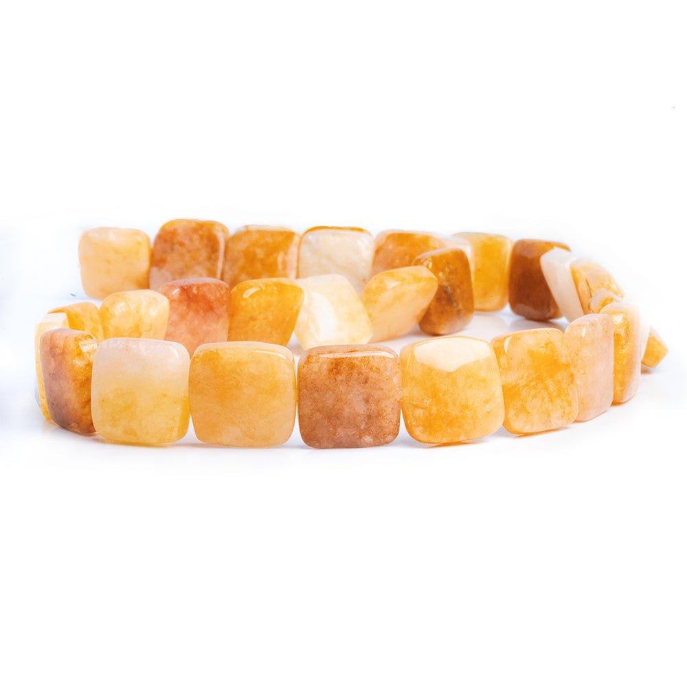 12mm Yellow Jade Plain Square Beads 16 inch 32 beads - The Bead Traders
