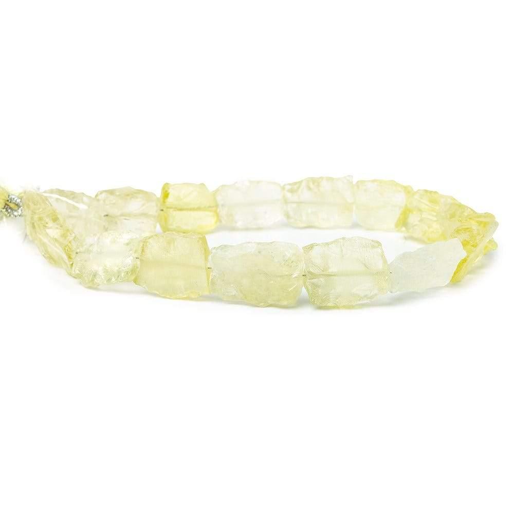12x10-15x12mm Lemon Quartz Beads Hammer Faceted Rectangle 8 inch 16 pcs - The Bead Traders