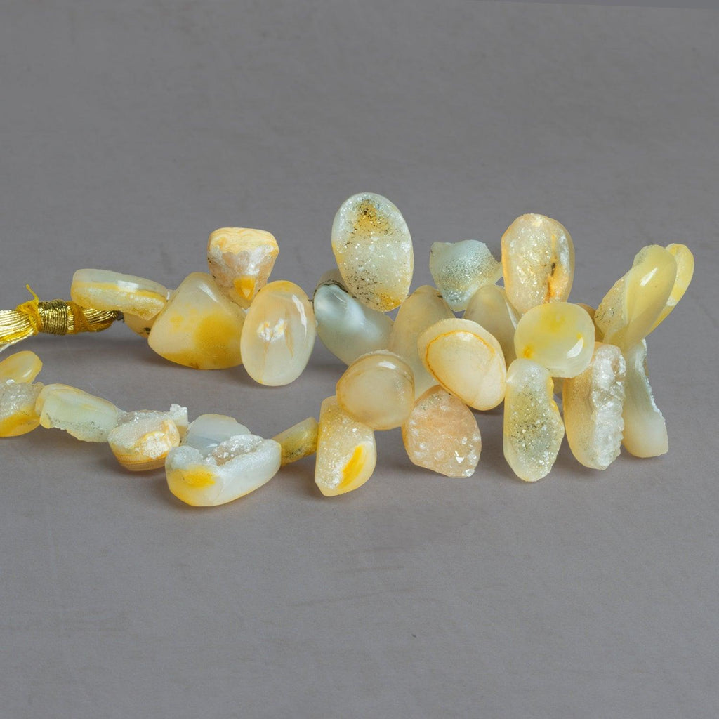 12x10mm Yellow Drusy Nuggets 7 inch 28 beads - The Bead Traders