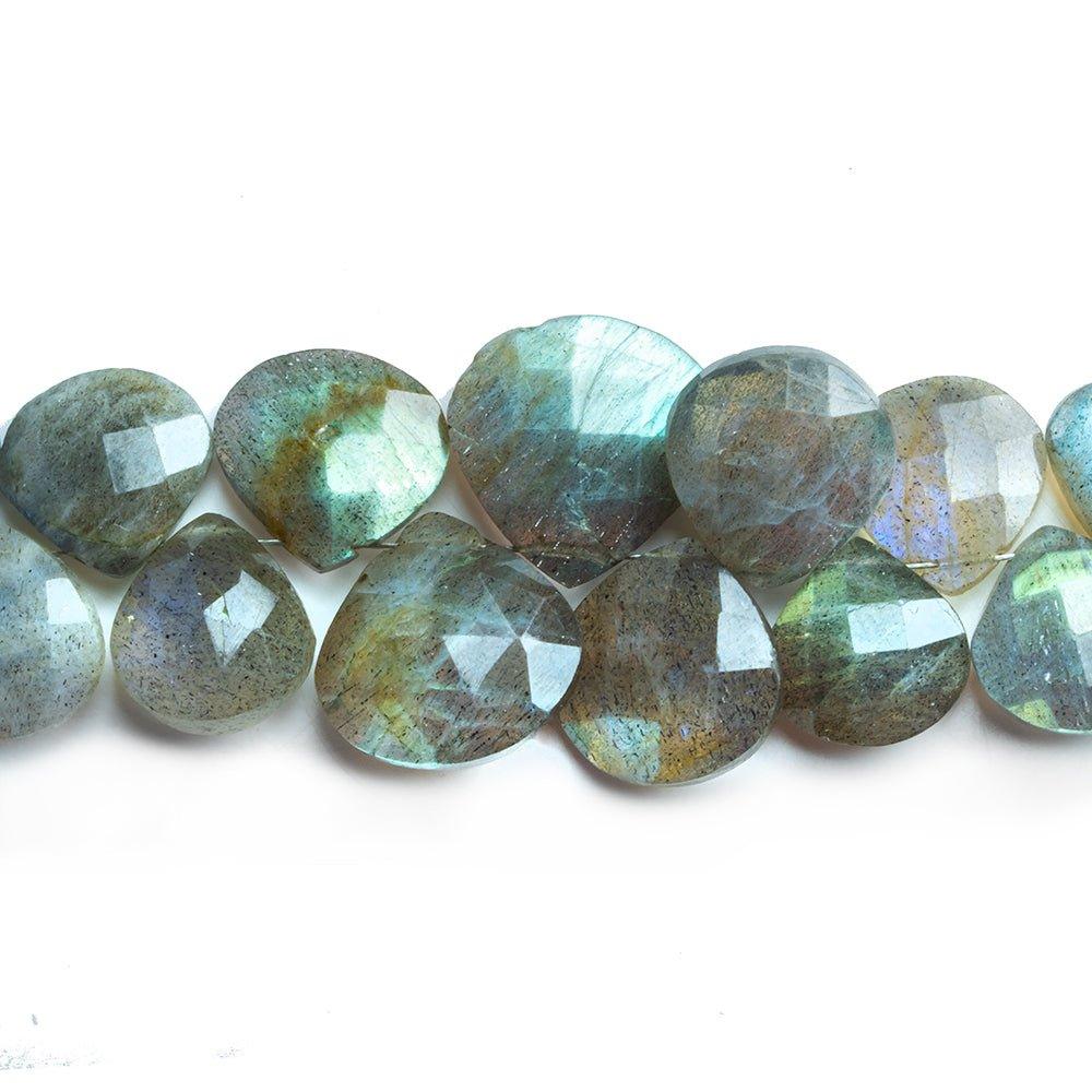12x11-16x16mm Labradorite faceted heart beads 7.5 inch 36 pieces - The Bead Traders