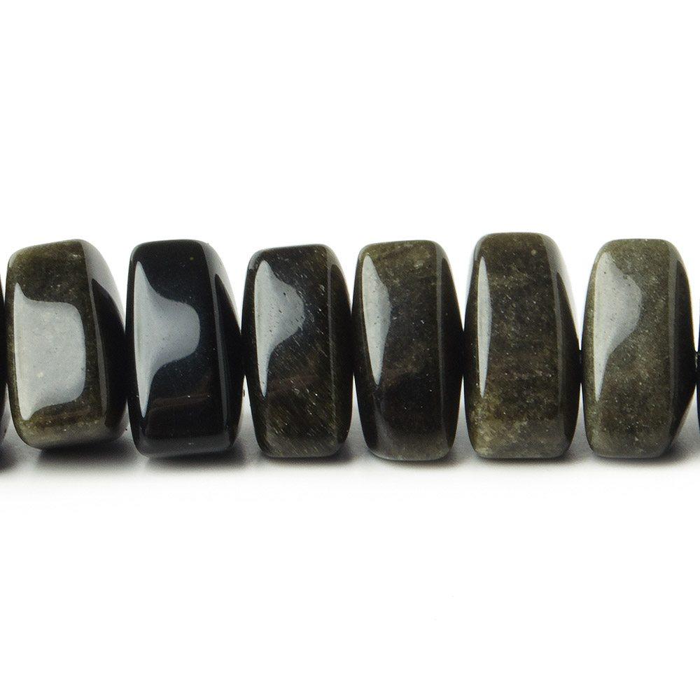 12x12x12mm Obsidian center drilled plain triangle beads 16 inch 65 pcs - The Bead Traders