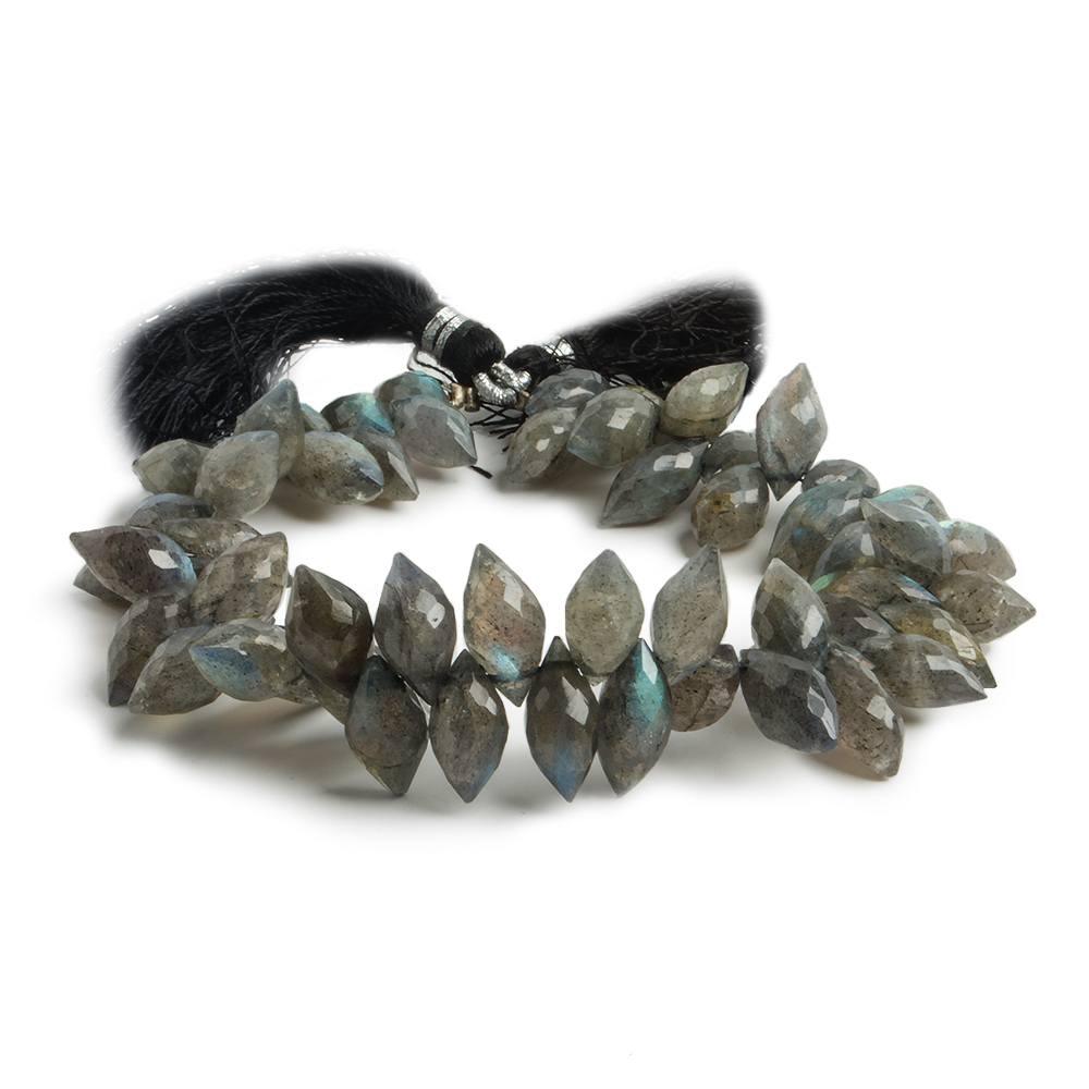 12x6mm Labradorite top drilled faceted marquise beads 3inch 34 pieces - The Bead Traders