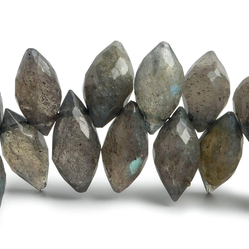 12x6mm Labradorite top drilled faceted marquise beads 3inch 34 pieces - The Bead Traders