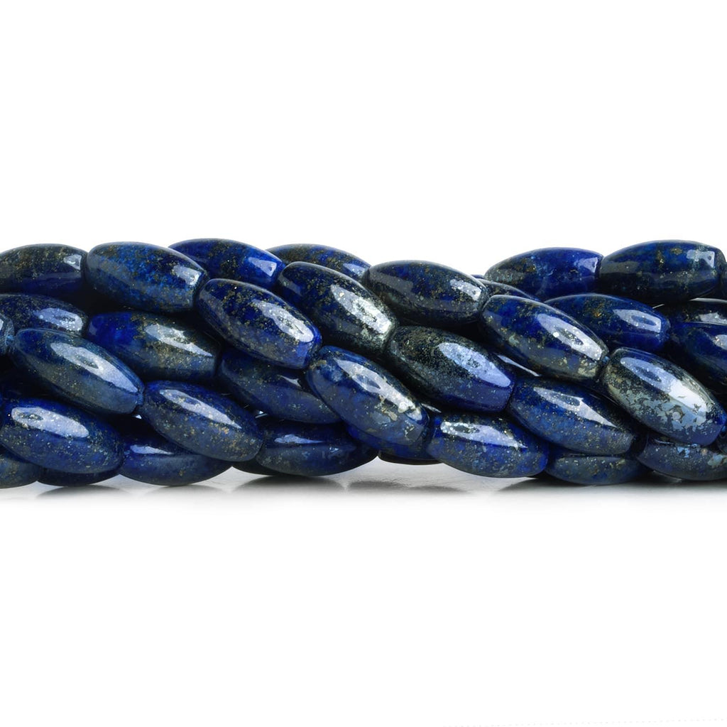 12x6mm Lapis Lazuli Large Rice Beads 15 inch 31 pieces - The Bead Traders