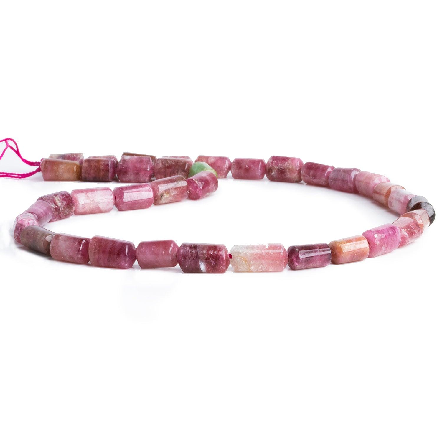 12x7mm Pink Tourmaline Tubes 16 inch 35 beads - The Bead Traders