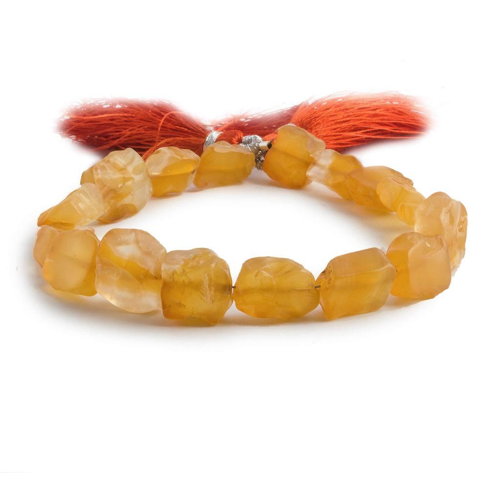 12x8-13x10mm Orange Agate Tumbled Hammer Faceted Rectangle 8 inch 17 pcs - The Bead Traders