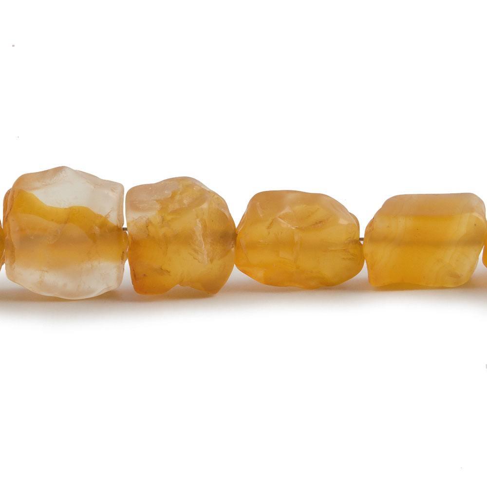 12x8-13x10mm Orange Agate Tumbled Hammer Faceted Rectangle 8 inch 17 pcs - The Bead Traders