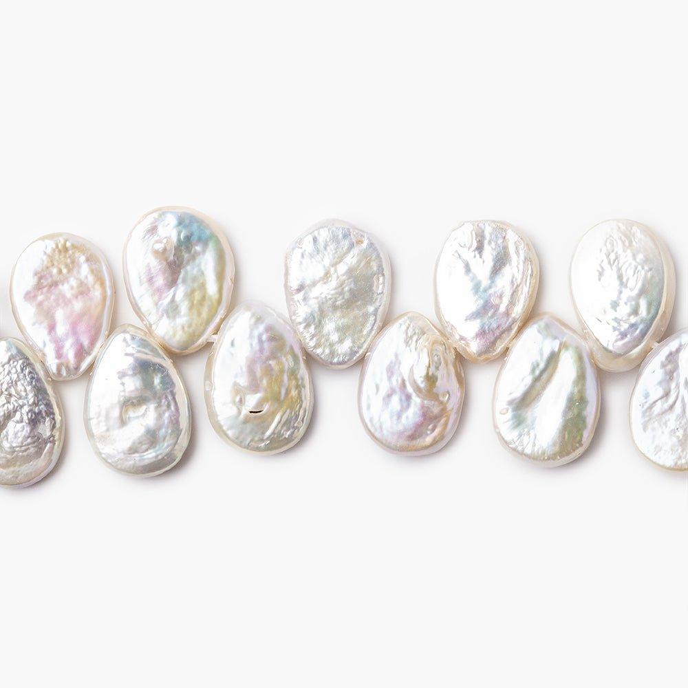 12x8-14x10mm Petal Pinkish White Pear Blister Freshwater Pearls 15 inch 60 pieces - The Bead Traders