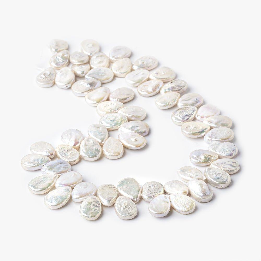 12x8-14x10mm Petal Pinkish White Pear Blister Freshwater Pearls 15 inch 60 pieces - The Bead Traders