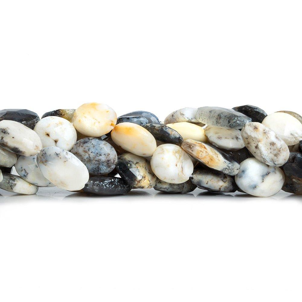 12x8mm Dendritic Opal Faceted Oval Beads 12 inch 30 pieces - The Bead Traders
