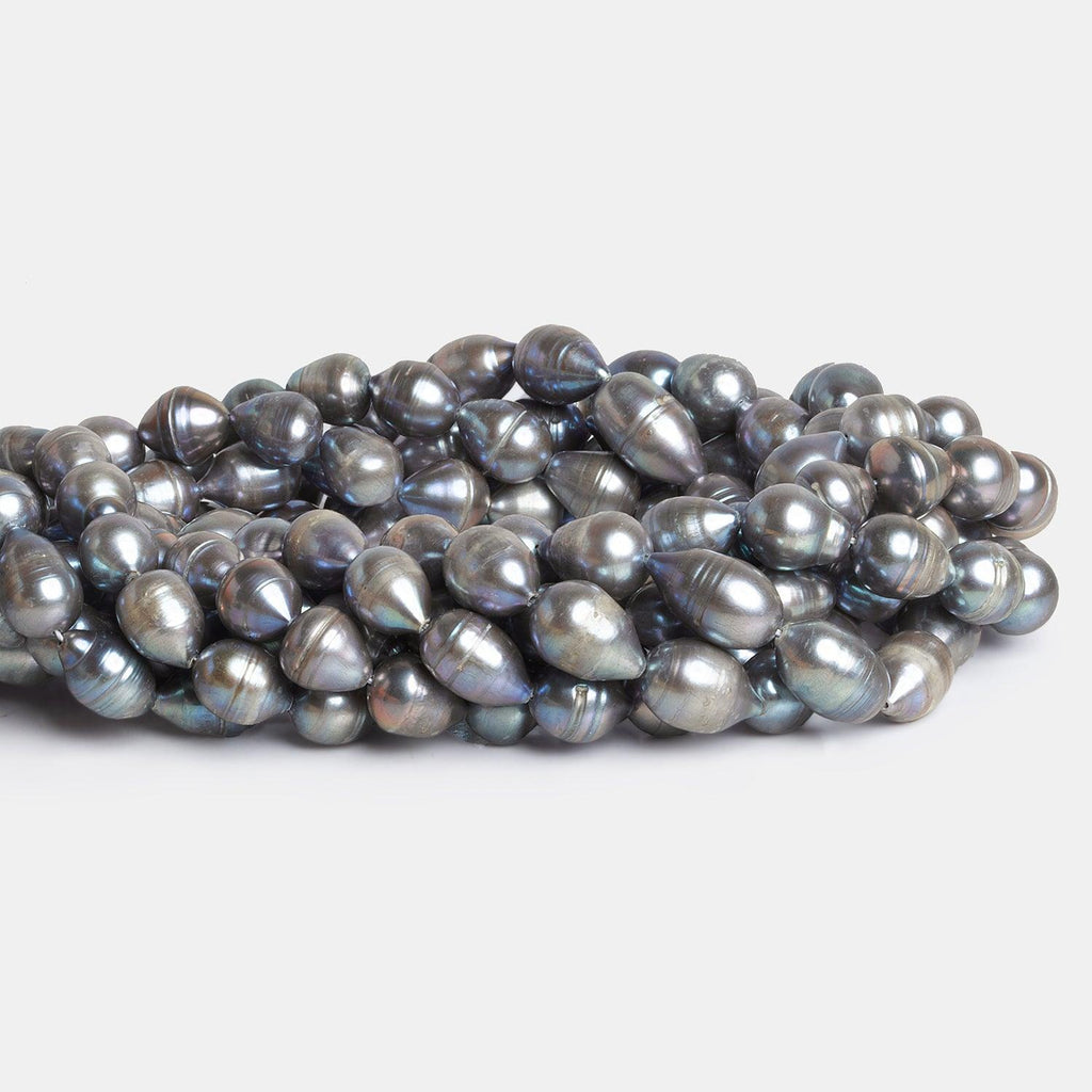 12x8mm Silver Baroque Pearls 15 inch 31 beads - The Bead Traders