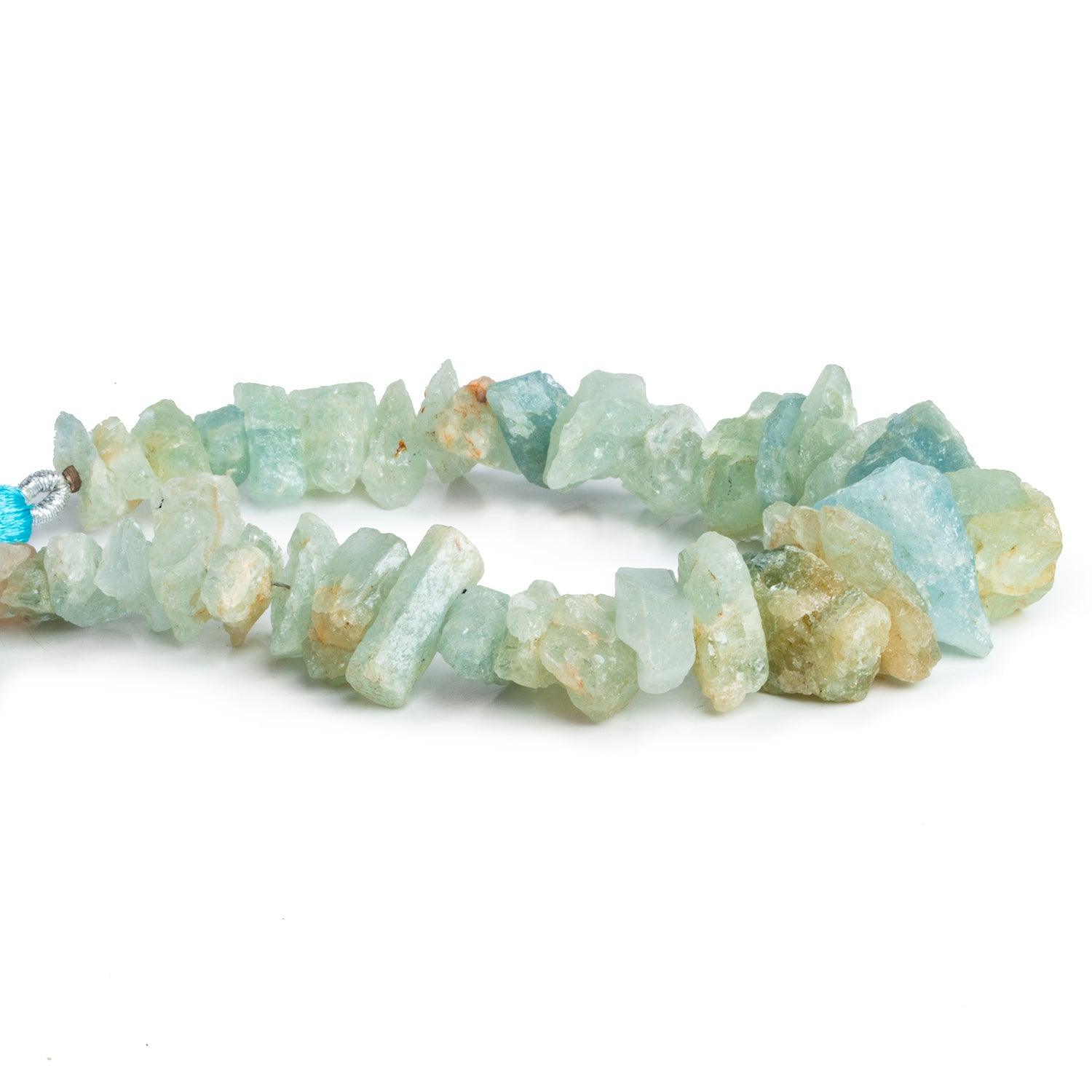12x9mm Aquamarine Natural Crystals 8 inch 35 beads - The Bead Traders