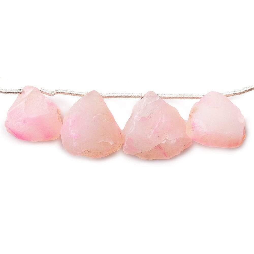 13-18mm Blush Pink Agate Beads Hammer Faceted Trillion 8 inch 11 pcs - The Bead Traders