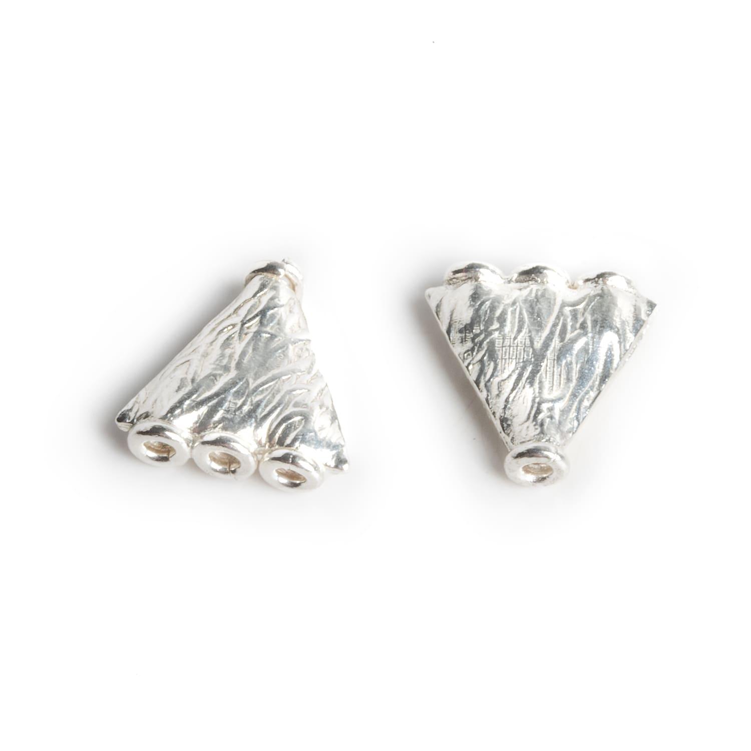 13mm Silver Plated Multi Strand Cone Connectors Set of 2 - The Bead Traders