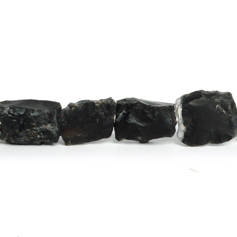 13x10-17x13mm Black Agate Hammer Faceted Rectangle Beads 8 inch 13 piece - The Bead Traders