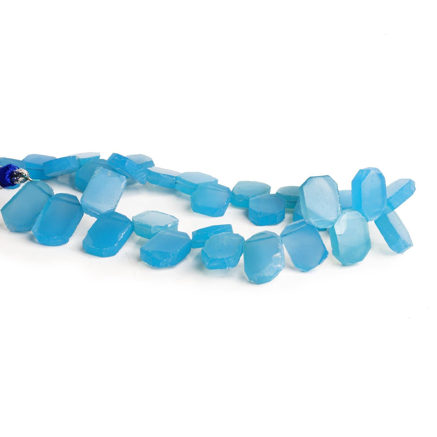 13x10mm Santorini Blue Chalcedony Nuggets 8 inch 27 beads - The Bead Traders