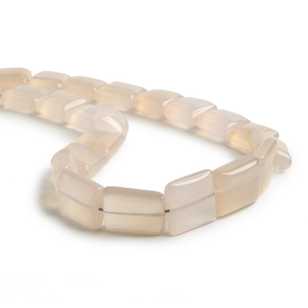 13x13-18x13mm Champagne Chalcedony plain rectangles 16 inch 27 beads - The Bead Traders