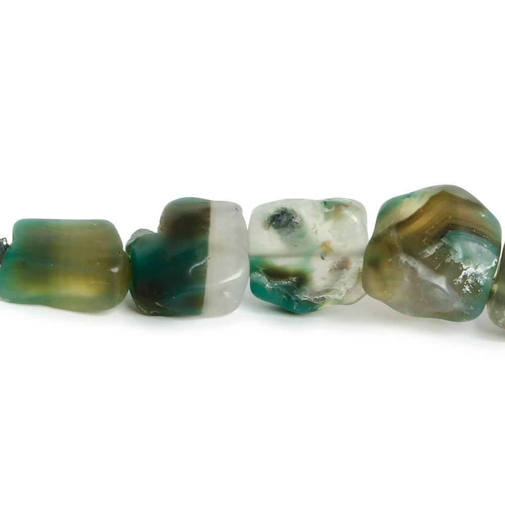 13x8-17x12mm Azure Blue Agate Tumbled Hammer Faceted Rectangle 8 inch 14 pcs - The Bead Traders