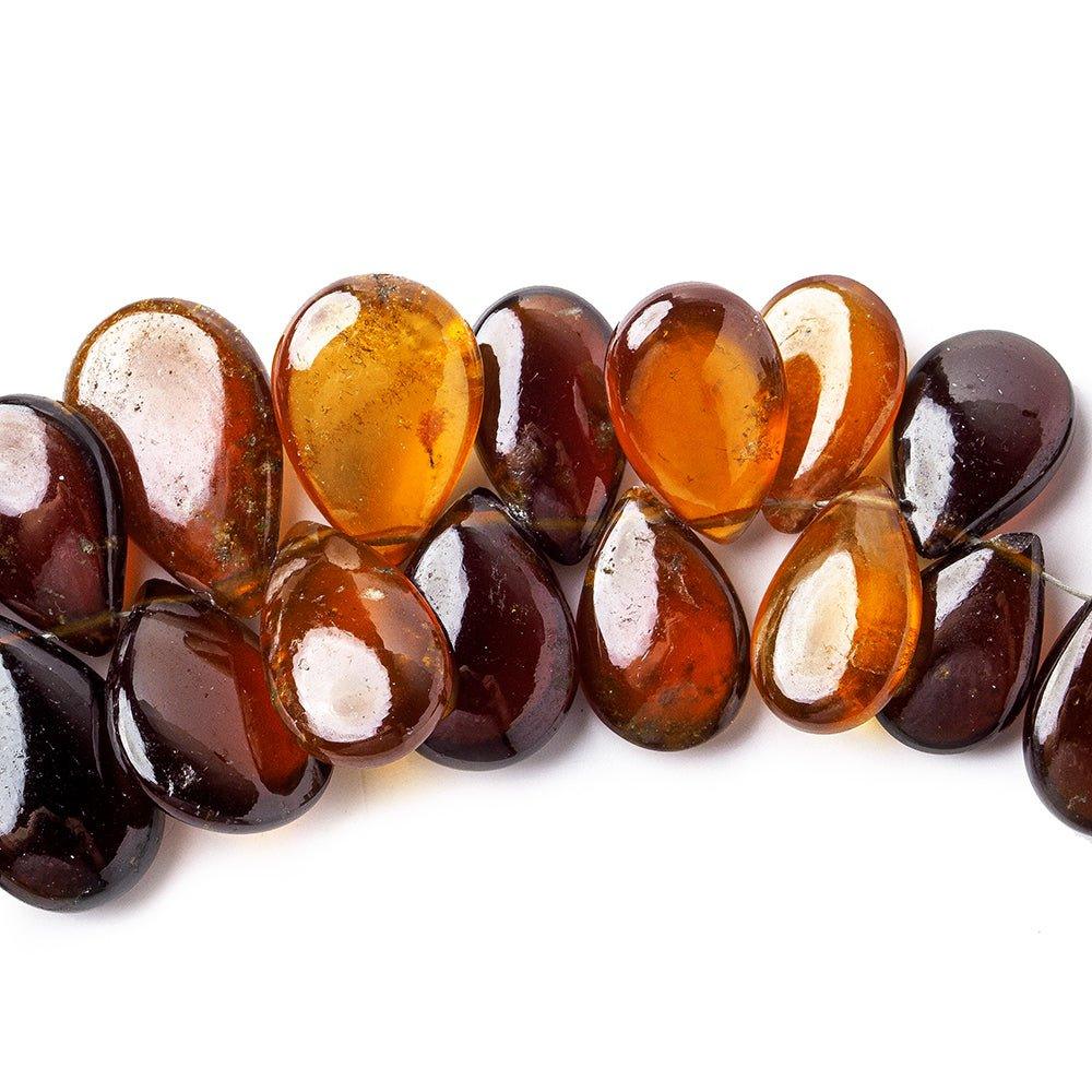 13x8mm-15x11mm Hessonite Garnet Plain Pear Beads 8 inch 52 pieces - The Bead Traders