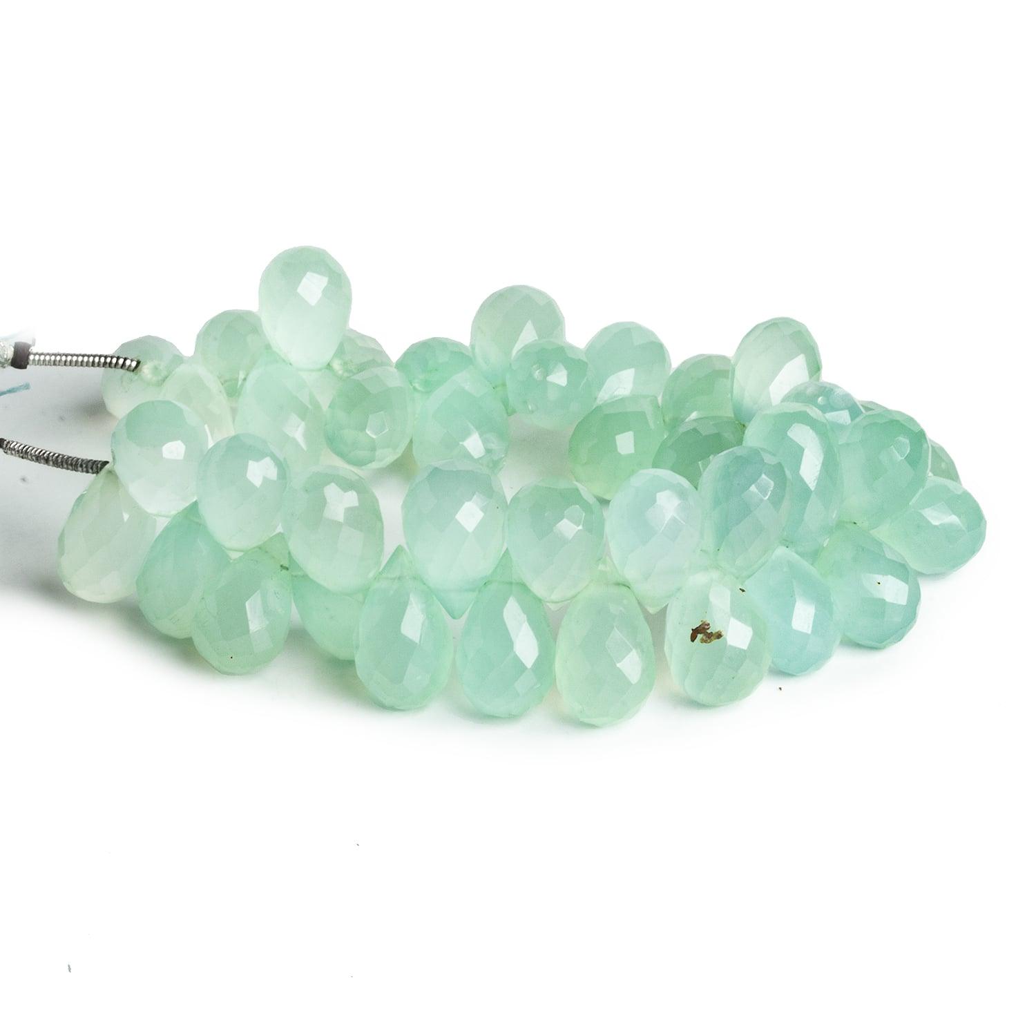 13x8mm Seafoam Chalcedony Faceted Teardrops 5.5 inch 31 beads - The Bead Traders