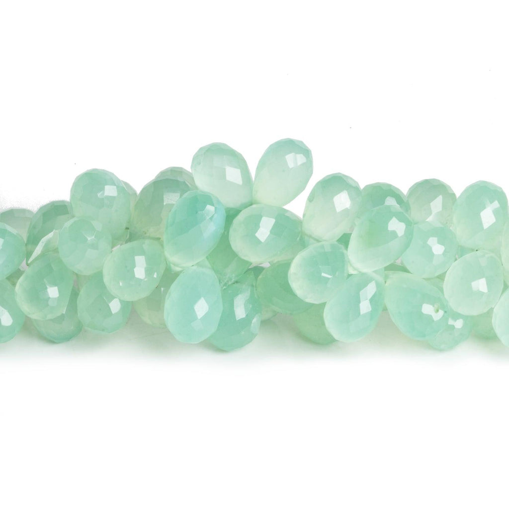 13x8mm Seafoam Chalcedony Faceted Teardrops 5.5 inch 31 beads - The Bead Traders