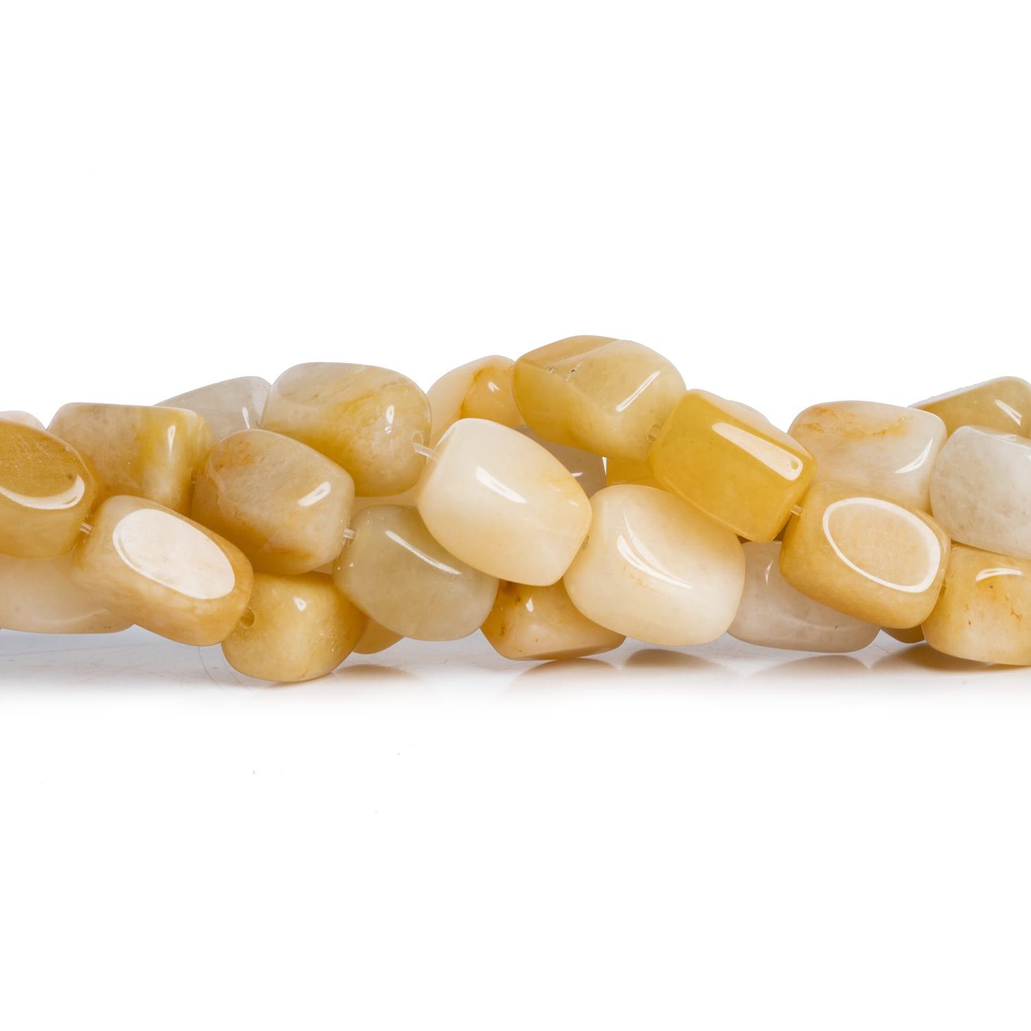13x8mm Yellow Jade Rectangle Nuggets 15 inch 30 beads - The Bead Traders