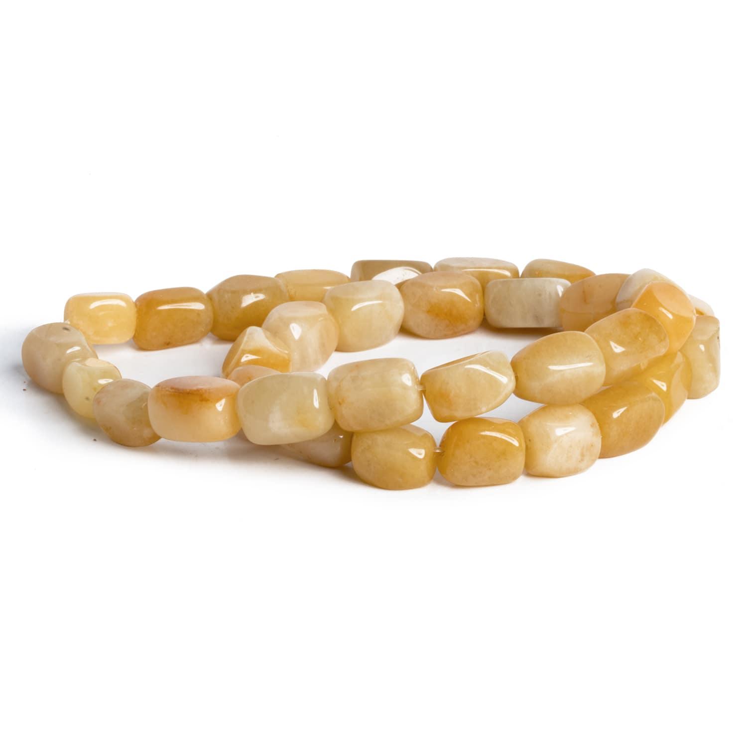 13x8mm Yellow Jade Rectangle Nuggets 15 inch 30 beads - The Bead Traders