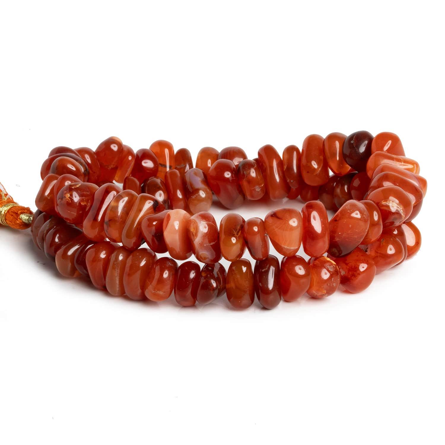 13x9mm Carnelian Plain Nuggets 16 inch 64 beads - The Bead Traders