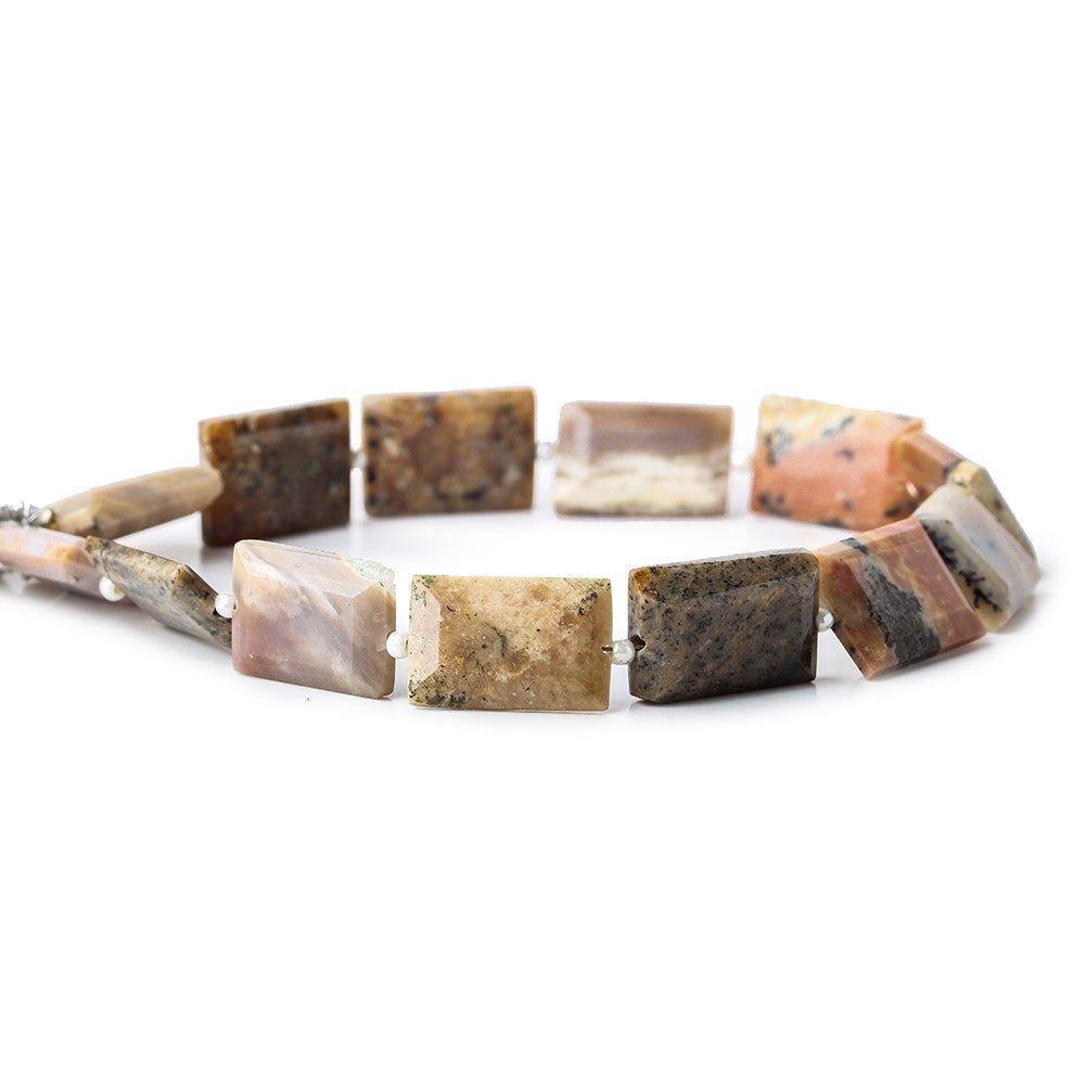 13x9mm Multi Jasper faceted rectangle beads 8 inch 13 pieces - The Bead Traders