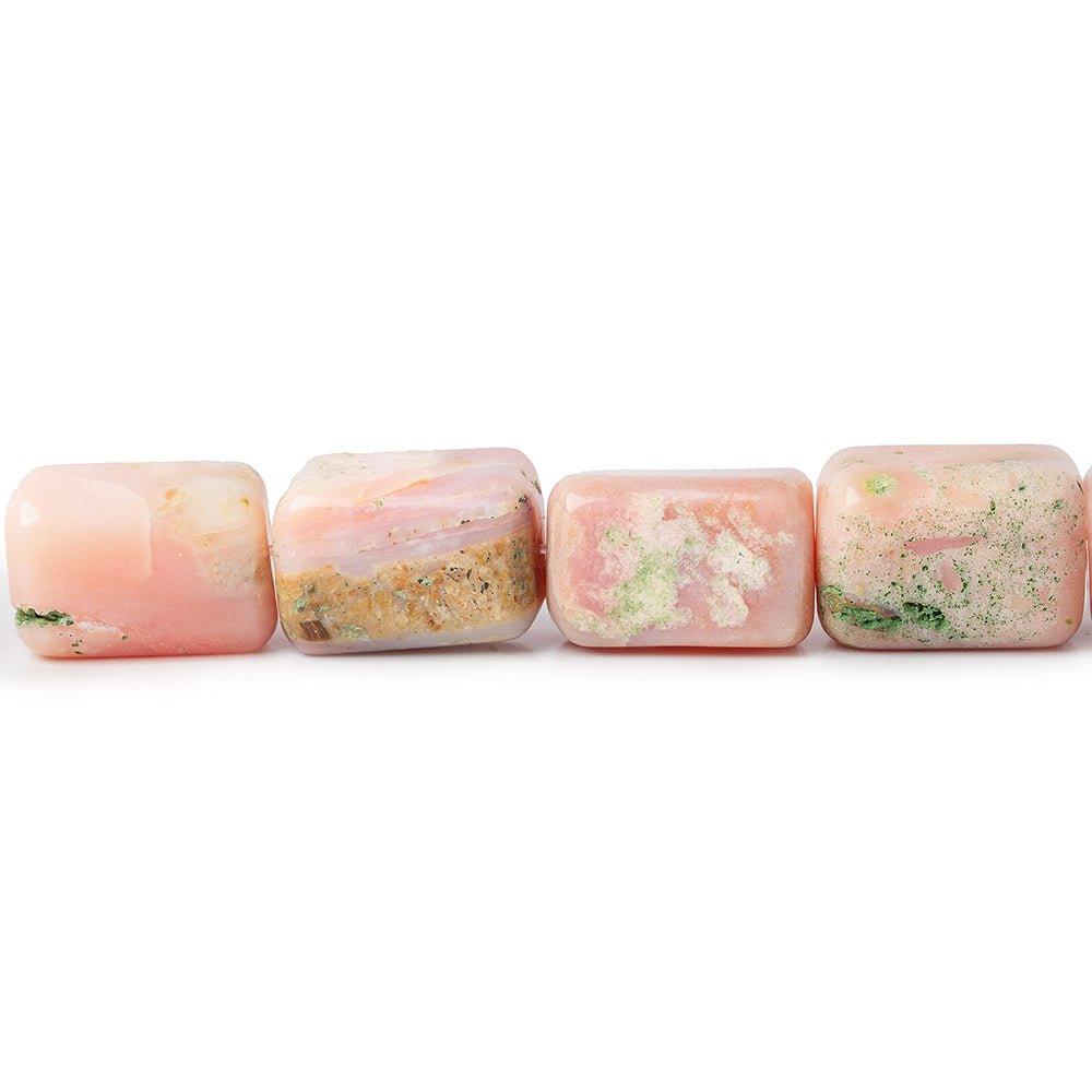 14-15mm Pink Peruvian Opal Plain Rectangle Beads 16 inch 22 pieces - The Bead Traders